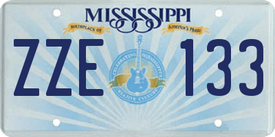 MS license plate ZZE133