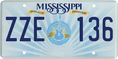 MS license plate ZZE136