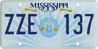 MS license plate ZZE137