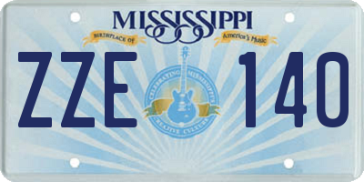 MS license plate ZZE140