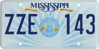 MS license plate ZZE143