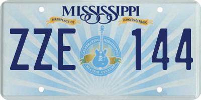 MS license plate ZZE144