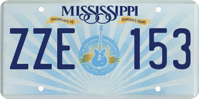 MS license plate ZZE153