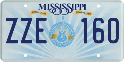 MS license plate ZZE160
