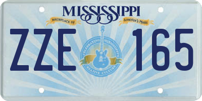 MS license plate ZZE165