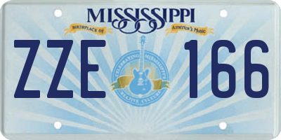 MS license plate ZZE166