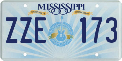 MS license plate ZZE173