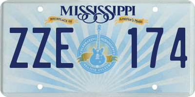 MS license plate ZZE174