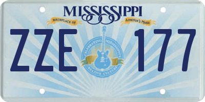 MS license plate ZZE177