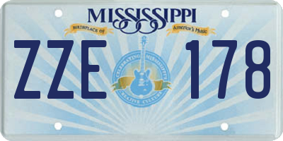 MS license plate ZZE178