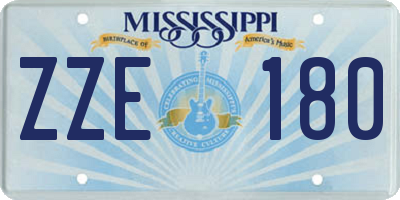 MS license plate ZZE180