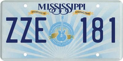 MS license plate ZZE181