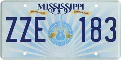 MS license plate ZZE183