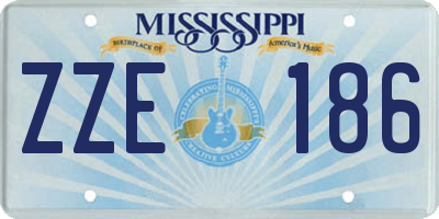 MS license plate ZZE186