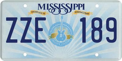 MS license plate ZZE189