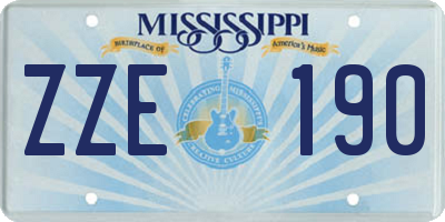 MS license plate ZZE190