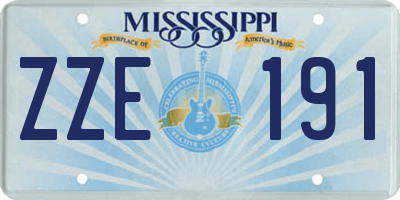 MS license plate ZZE191