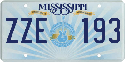 MS license plate ZZE193