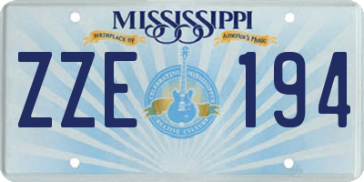 MS license plate ZZE194