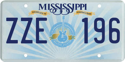 MS license plate ZZE196