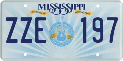 MS license plate ZZE197