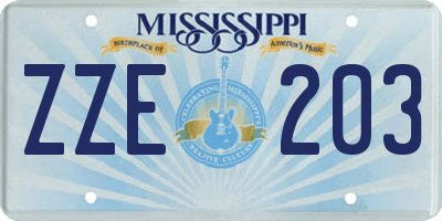 MS license plate ZZE203