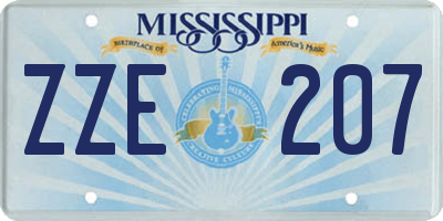 MS license plate ZZE207