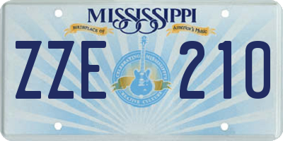MS license plate ZZE210