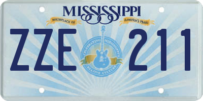 MS license plate ZZE211