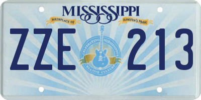 MS license plate ZZE213
