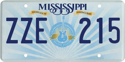 MS license plate ZZE215