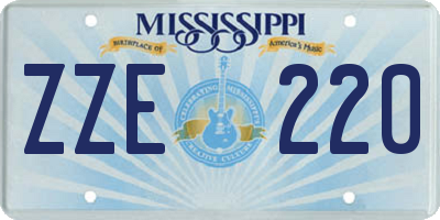 MS license plate ZZE220