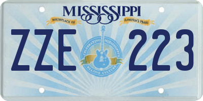 MS license plate ZZE223