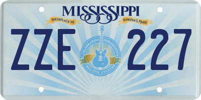 MS license plate ZZE227