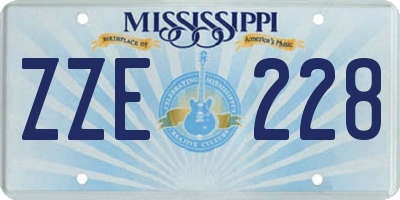 MS license plate ZZE228