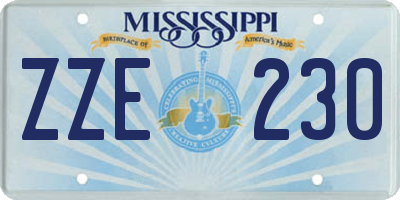 MS license plate ZZE230