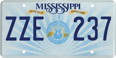 MS license plate ZZE237
