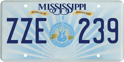 MS license plate ZZE239