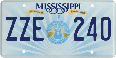 MS license plate ZZE240