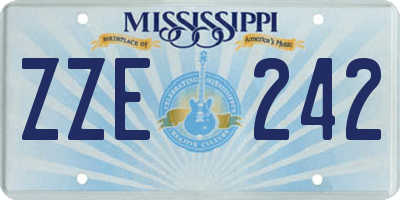 MS license plate ZZE242