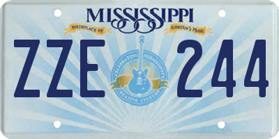 MS license plate ZZE244