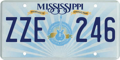 MS license plate ZZE246