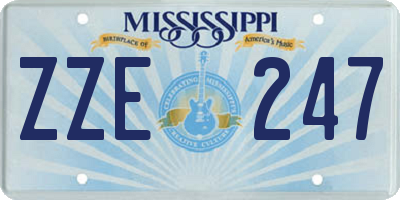 MS license plate ZZE247