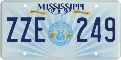 MS license plate ZZE249