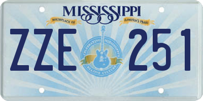 MS license plate ZZE251