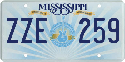 MS license plate ZZE259