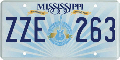 MS license plate ZZE263
