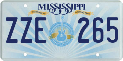MS license plate ZZE265