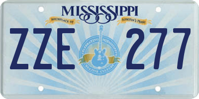 MS license plate ZZE277