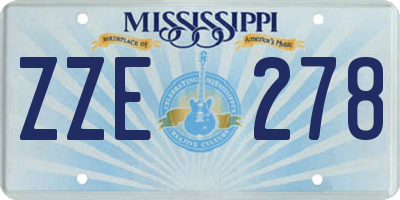 MS license plate ZZE278